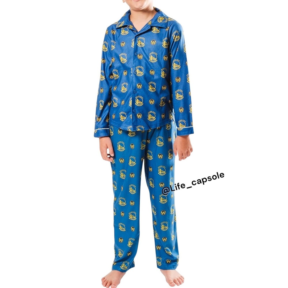 Size 10‎ (M) 2 Pcs Golden State Warriors Pajamas Set Curry Medium Boys PJs NBA